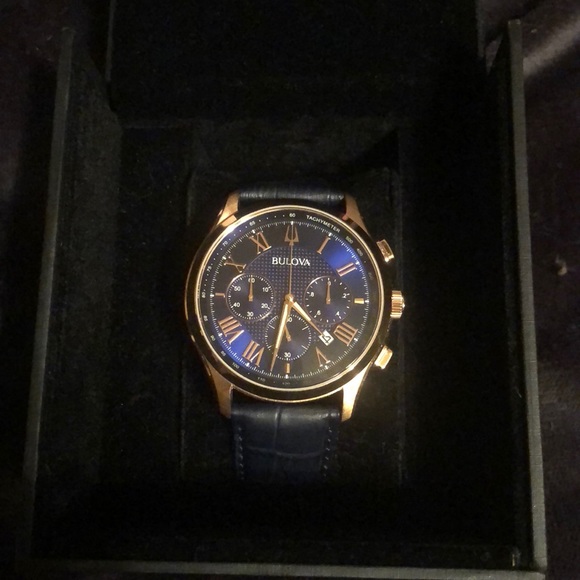 Bulova rose gold watch with clasp clamp - Picture 2 of 5